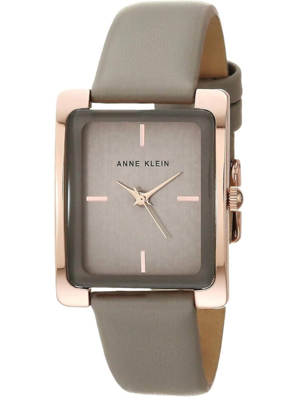 Anne Klein Womens Brown Rose Gold Leather Strap Analog Quartz Solid Luxury Watch
